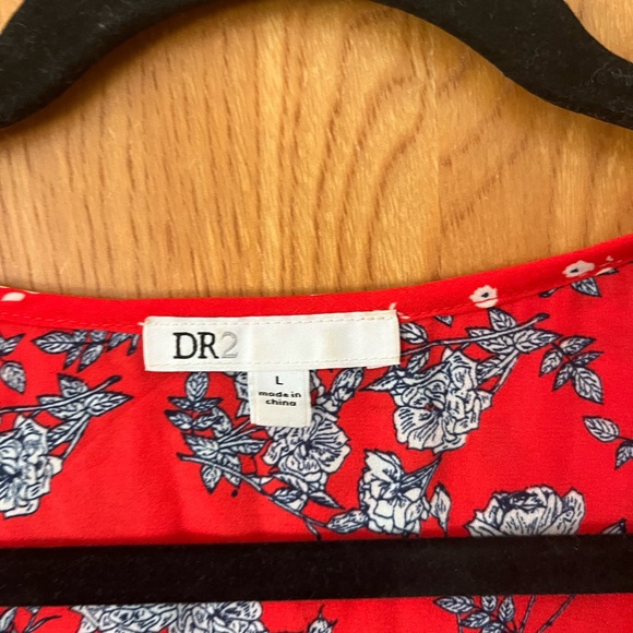 DR2 color blocked floral print sleeveless blouse L - Picture 3 of 5